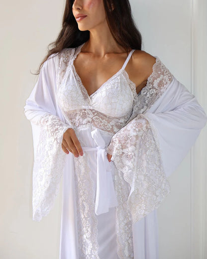 Conjunto La.Marquise D’Or Camisola Longa + Robe + Calcinha | Últimas unidades