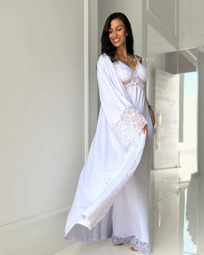 Conjunto La.Marquise D’Or Camisola Longa + Robe + Calcinha | Últimas unidades