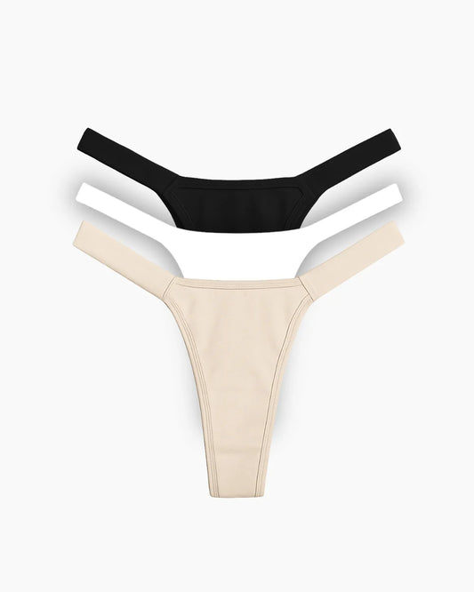 Combo Essential 3 Calcinhas Classic Microfibra – Blanche, Versailles & Crème